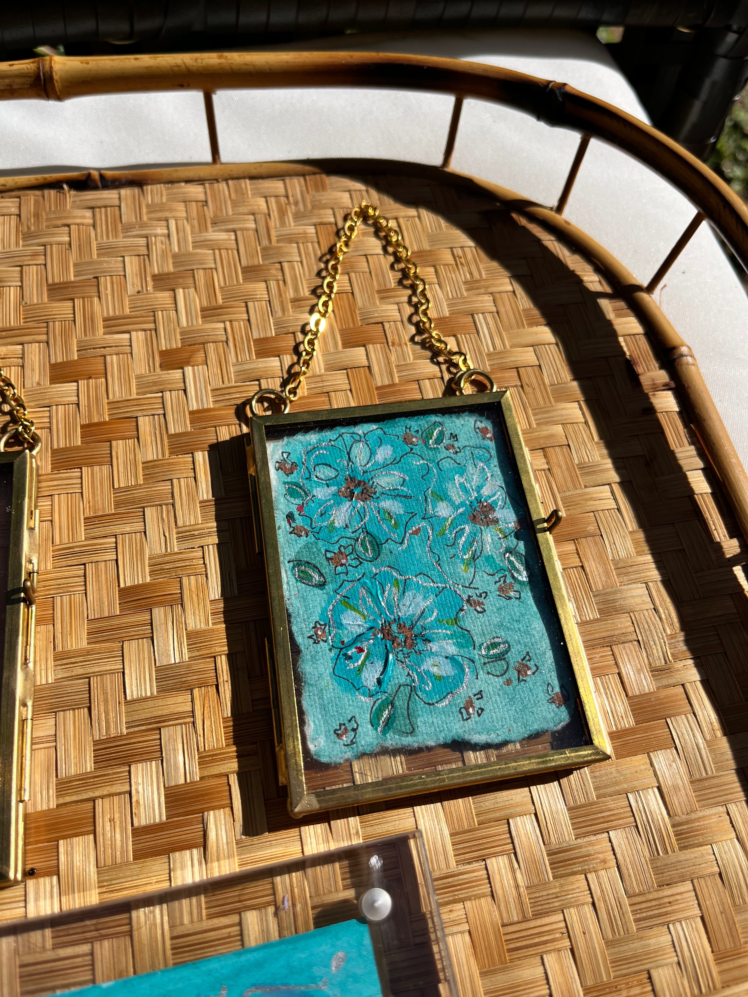 Mini Painted Florals in Gold Frame