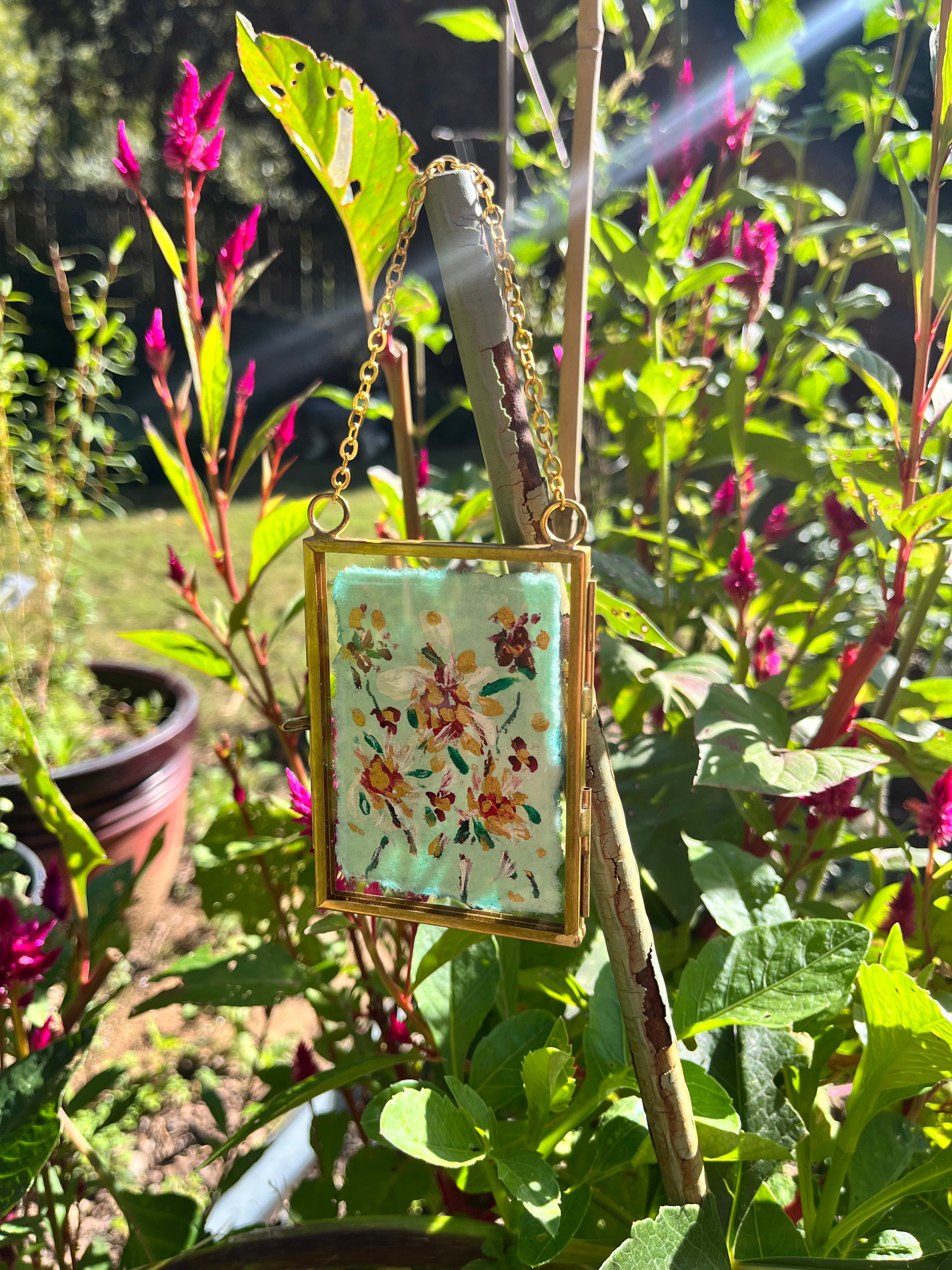 Mini Painted Florals in Gold Frame