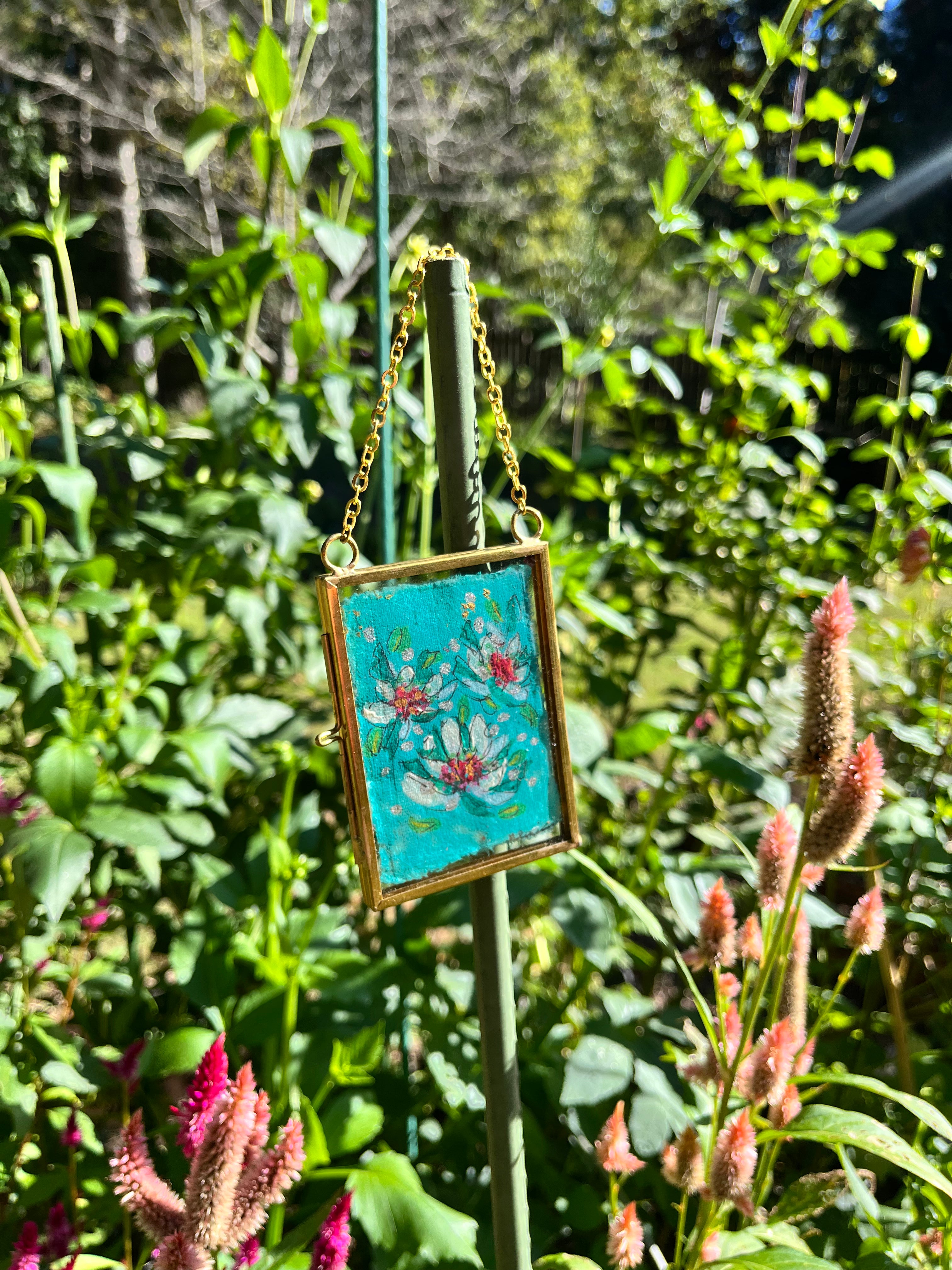 Mini Painted Florals in Gold Frame