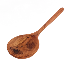 Deep Olive Wood Serving Spoon