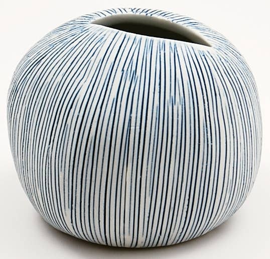 PEBBLE (Blue & White) Porcelain bud vase