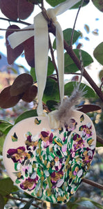 Hand Painted Ceramic Floral Heart by Melanie- Iris