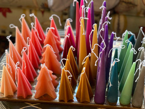 Slim Cone Beeswax Taper Candles