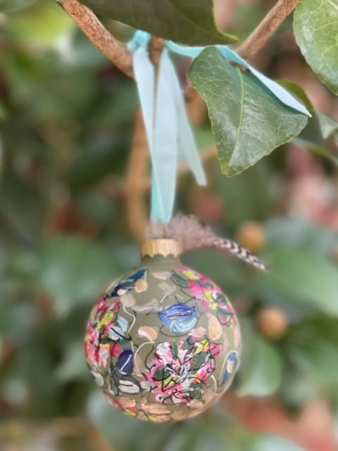 Hand Painted Ornament by Melanie - Bouquet