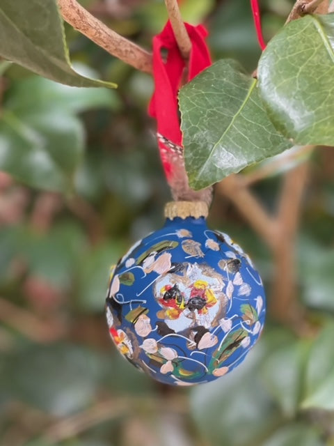 Hand Painted Ornament by Melanie - Rose