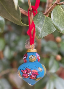 Hand Painted Ornament by Melanie - Camellia
